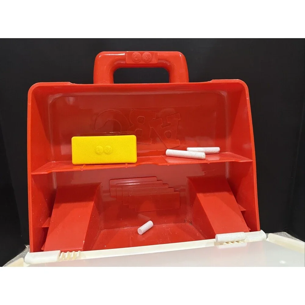 Vintage 1972 Fisher Price School Days Desk with 14 cards to practice letters